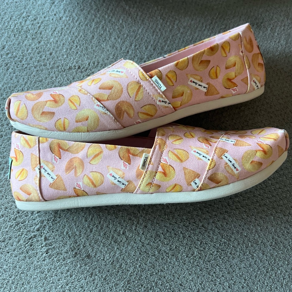 TOMS Alpargata Classic Canvas Shoes Fortune Cookie Comfort Flats Womens size 10.